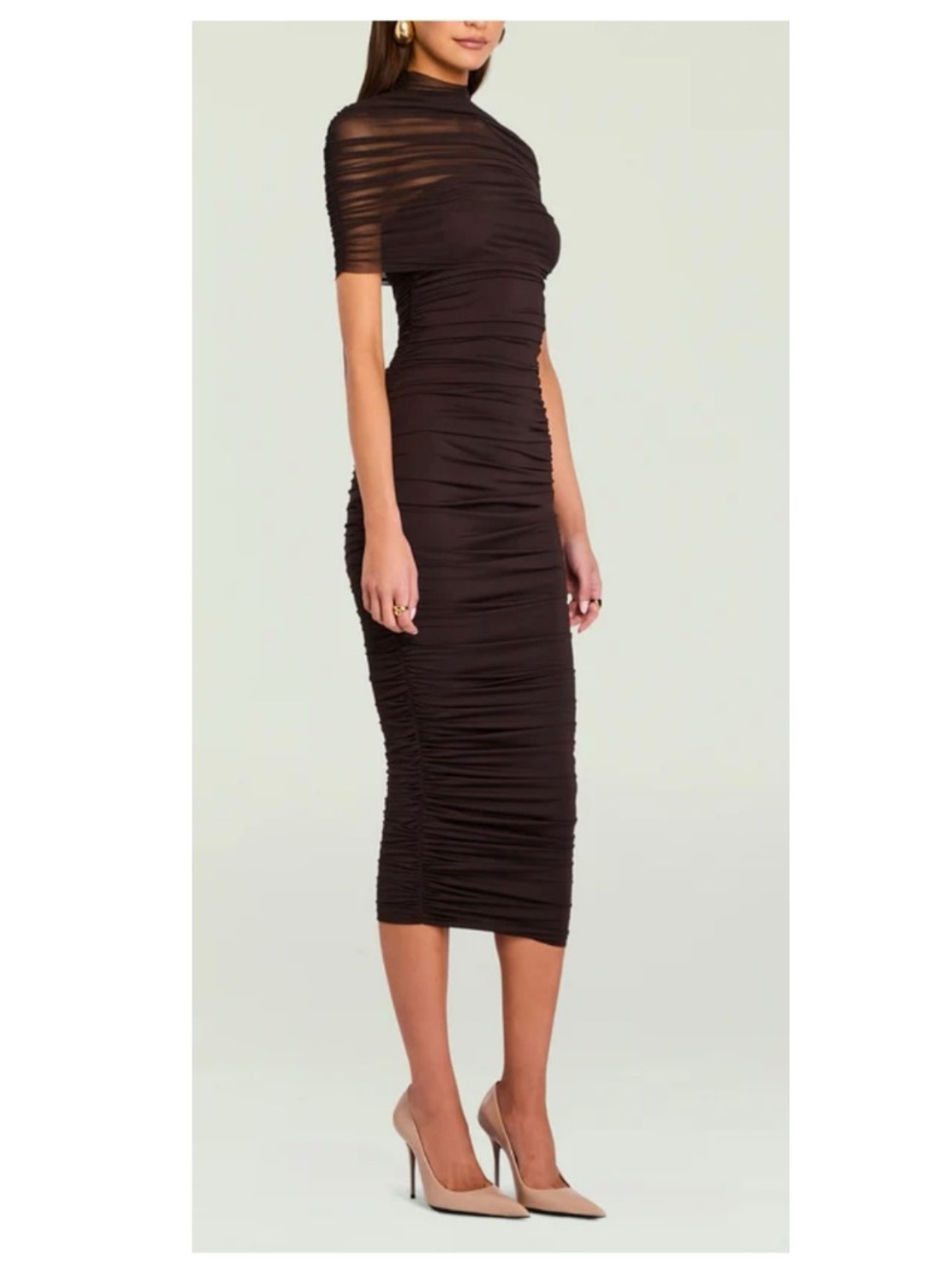 SEROYA Roberta Ruched Midi Dress